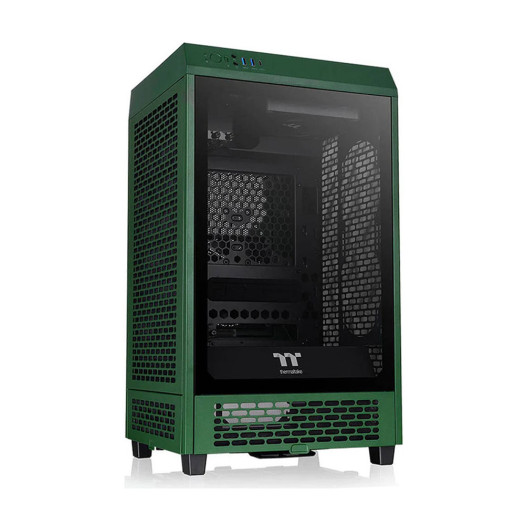  Thermaltake The Tower 200 Racing Green Mini Computer Case, SPCC+Tempered Glass Material, Supports Up to 280mm Radiator, Up to 4 Fans Support, Removable Dust Filter, Racing Green | CA-1X9-00SCWN-00